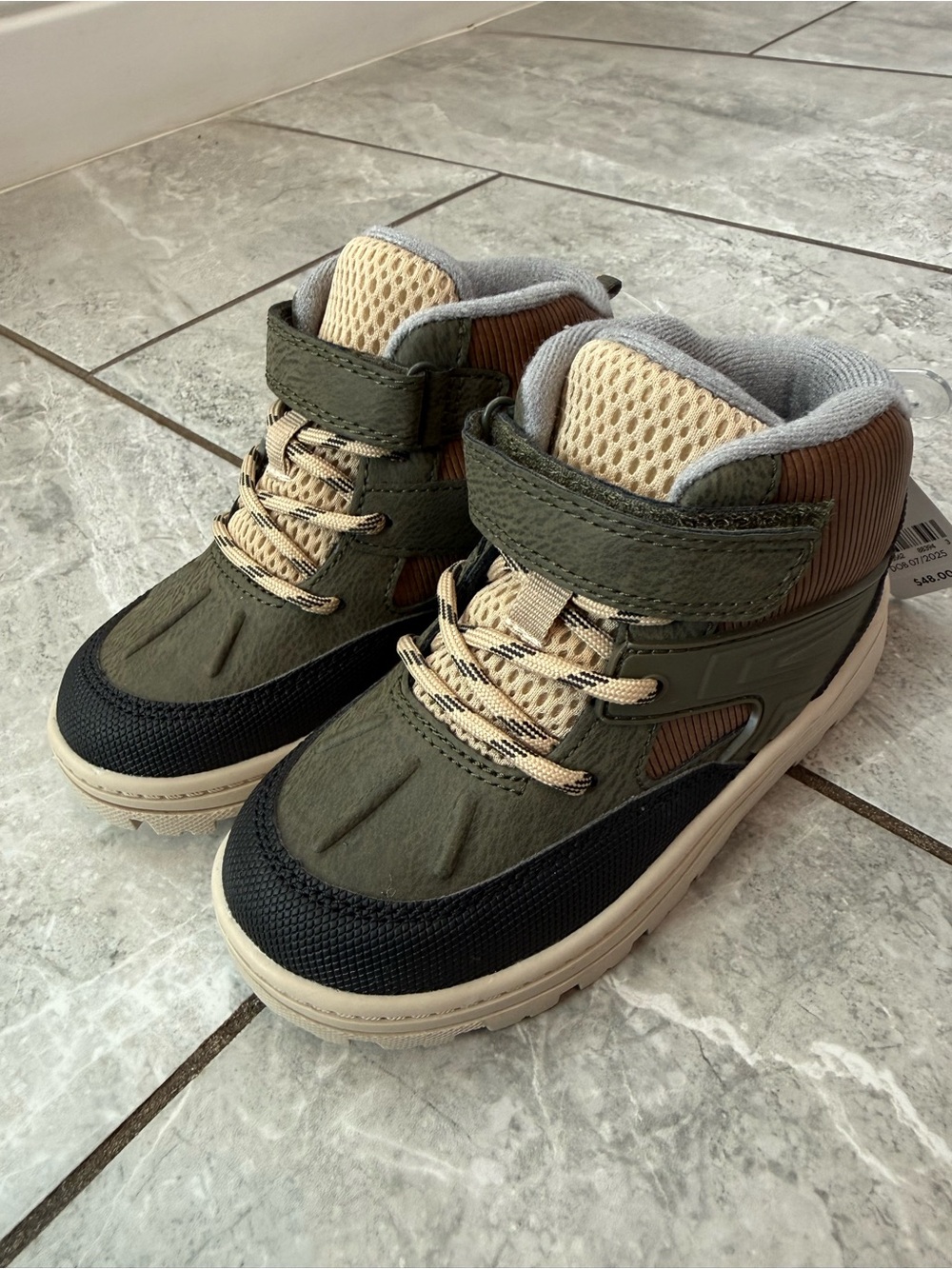 Carter’s Ilker Toddler Kids Ankle Boots Olive Black Multi Size 11 NWT